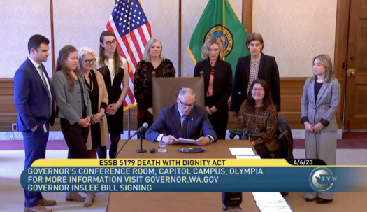 Washington state lawmakers sent a number of reforms for the Death with Dignity Act to Gov. Jay Inslee. (TVW)