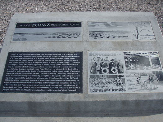 According to the Topaz Museum, the U.S. government and army removed an estimated 120,000 men, women and children of Japanese ancestry from their West Coast homes and forced them into remote camps during World War II. (Wikimedia Commons) 