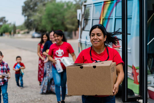 Save the Children brings boxes with food and learning materials to rural low-income families in four California counties. (Mariano Friginal/Save the Children)