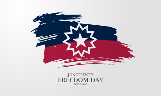 The official Juneteenth flag displays a five-pointed star to represent the freedom of slaves, in Texas and in all 50 states. The nova or 
