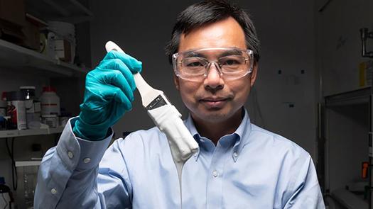 Purdue University researchers say the ultra-white paint remains cool to the touch, even in direct sunlight. (Purdue University/John Underwood)