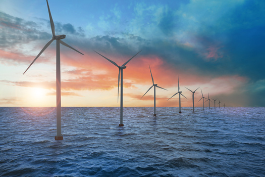 As part of Maine's Offshore Wind Initiative, the state will develop a Floating Offshore Wind Research Array in the Gulf of Maine to foster research into floating offshore wind and how it interacts with the marine wildlife, fishing industry, shipping and navigation routes, and more. (Adobe Stock)