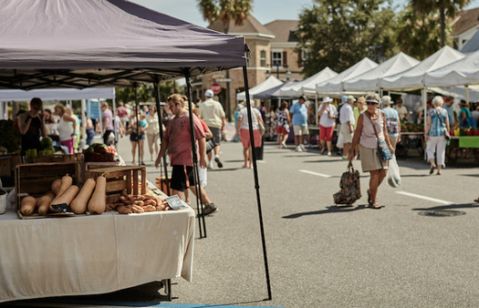 Spending in local food systems, such as weekly farmer's markets, leads to thriving communities, according to the National Sustainable Agriculture Coalition. (Adobe Stock)