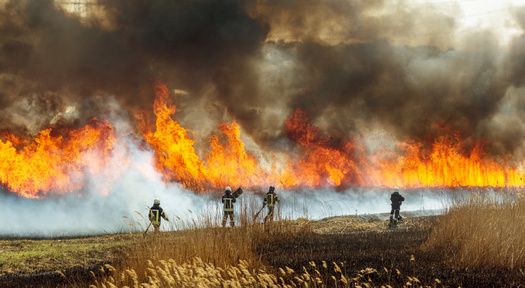 Wildfire smoke is not only a mixture of hazardous air pollutants, but these fires also release large quantities of carbon dioxide and other greenhouse gases into the atmosphere. (Aleksandr Lesik/Adobe Stock) 