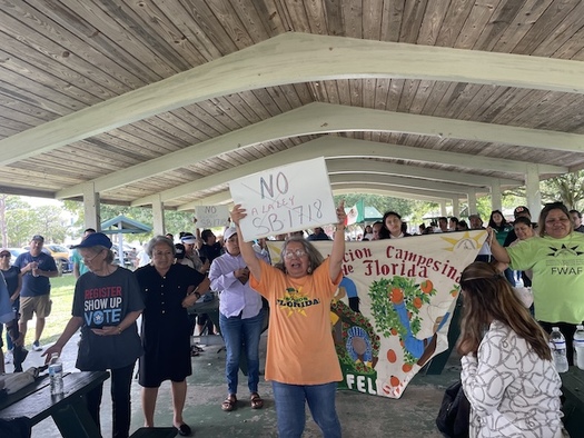 More than 150 people showed up at a Fort Pierce, Fla., community gathering in June to raise awareness and demand the end of attacks on immigrant communities. (FLIC)