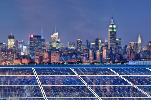 Solar development has grown throughout New York City over the last decade. By summer 2022, 350 megawatts were installed, enough to power 90,000 households in New York City. (Adobe Stock)
