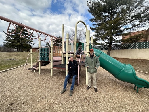 Community members fought to protect a playground after learning about a zoning proposal for a gas station, which would have required its removal. From left: Jeff Cronin, Al Powell and Paul Rowe. (Anthony Tilghman/The Washington Informer)