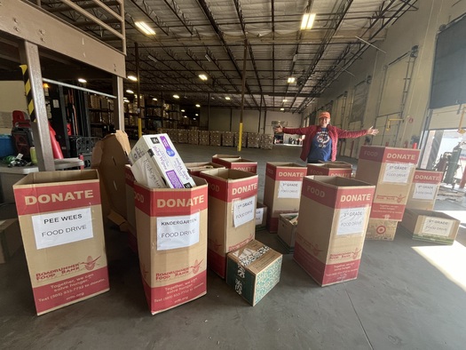 A recent food and fund drive by Albuquerque's Corrales Elementary School raised $2,500 and collected more than 1,200 pounds of food. (Courtesy Roadrunner)