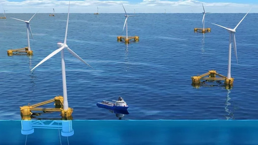 California is streamlining the permitting process for floating offshore wind turbines. (National Renewable Energy Laboratory)