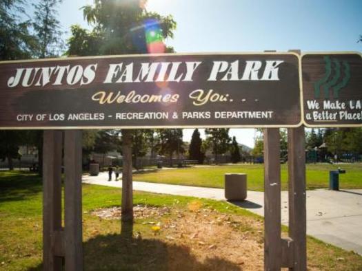 Juntos Park in Los Angeles Glassell Park neighborhood is being renovated with funds from the Bezos Earth Funds Greening Americas Cities Initiative by a local non-profit community building environmental organization, Mujeres De la Tierra.(LA County Parks and Rec.)