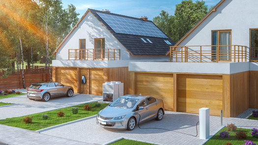 New one- and two-family homes and townhouses would be required to have at least one EV-capable parking space. (Herr Loeffler/Adobe Stock)
