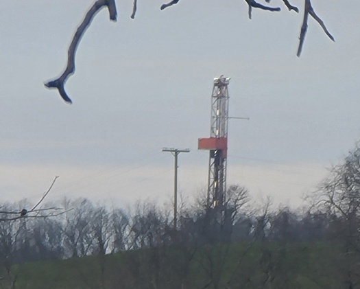 A new fracking well pad visible from the property of Ohio resident Randi Pokladnik. (Randi Pokladnik) 