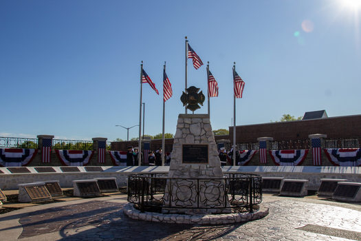 An engraved plaque on the National Fallen Firefighter's Monument bears a message from President Ronald Reagan. At the base of the monument, an eternal flame symbolizes the spirit of all firefighters, past, present and future. (National Fallen Firefighters Foundation) 