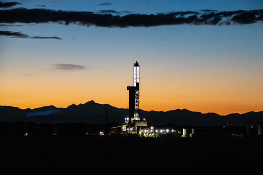 A fracking operation is shown on Colorado's front range east of Denver. The state had more than 12,000 hydraulic fracturing well operations in 2023. (Adobe Stock)