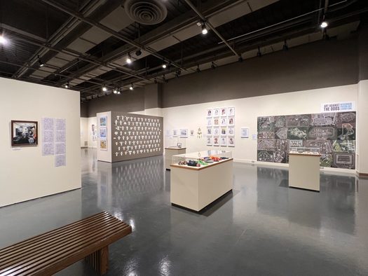 An installation view of the exhibition Art Against the Odds, is shown at the Neville Public Museum in Green Bay, Wisconsin. (Photo courtesy of Kate Mothes)