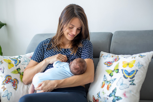 The American Academy of Pediatrics recommends infants be exclusively breastfed for the first 6 months of life, with continued breastfeeding combined with the introduction of soft foods for at least one year. (Adobe Stock)