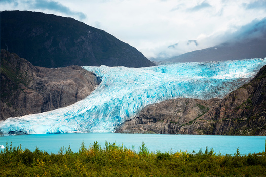 Juneau's Mendenhall Glacier has narrowed and thinned by about 2,000 feet during the past four decades. (Adobe Stock) 