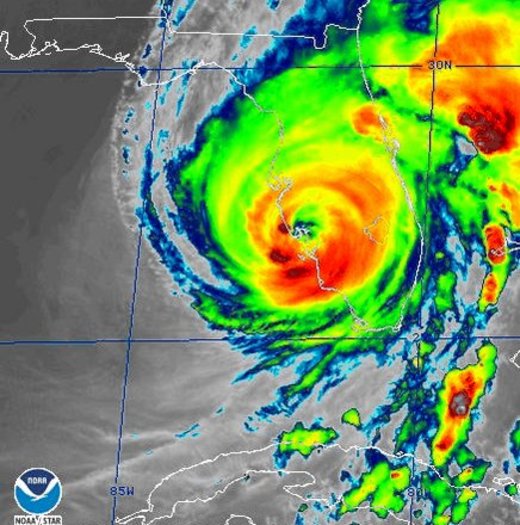In Sept. 2022, Hurricane Ian made landfall near Cayo Costa, Fla., as a Category 4 hurricane with sustained winds of 150 mph. (NOAA)