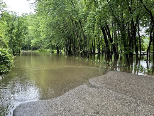 The Minnesota DNR says rivers in several parts of the state are running extremely high and fast, and conservation officers recommend people stay off the areas until water levels drop. (Photo courtesy of DNR)