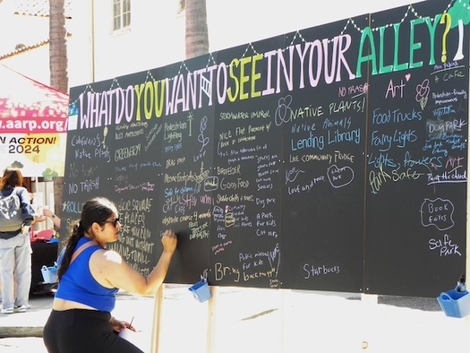 Los vecinos aportaron ideas para el programa Alleys in Action, organizado en mayo. (Adams Avenue Business Association/Taylor Kaczmarek/Sue Peerson)
