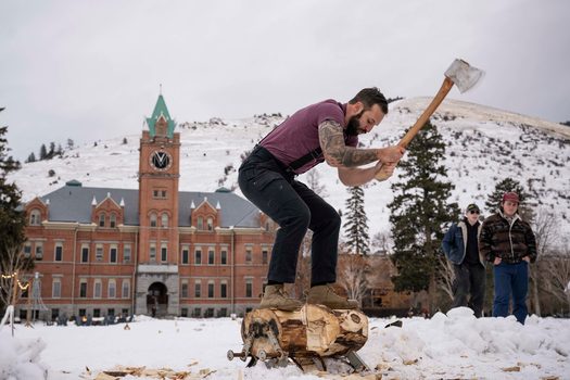 The University of Montana is using traditional gender stereotypes in its marketing materials to attract male students, whose numbers have been down in recent years. Administrators say the campaign seems to be having an effect. (University of Montana)