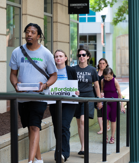 Health advocates deliver petitions to Rep. Jen Kiggans, R-Va., in Virginia Beach. (Courtesy of Affordable Virginia)