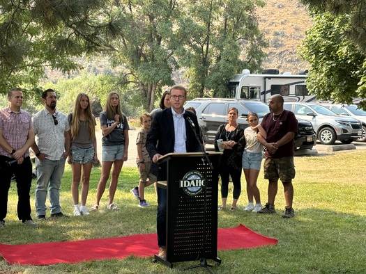 Alex Adams, director of the Idaho Department of Health and Welfare, introduced the foster family passport program at Lucky Peak State Park in Boise. (Idaho DHW)