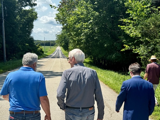 In the summer of 2024, Wisconsin Gov. Tony Evers visited rural communities to discuss the progress of a new state program to help agricultural areas fund road improvement projects. (Photo courtesy of Evers' office)