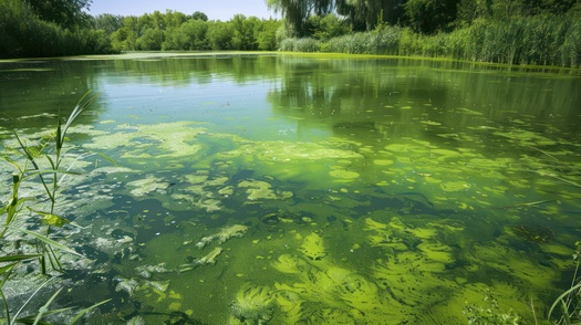 Health effects from exposure toxic algae include skin rashes, headaches, vomiting, pneumonia and more, according to the Environmental Protection Agency. (Adobe Stock/AI-generated)