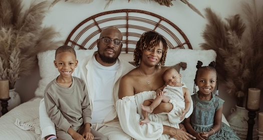 Amirah McCree, a Charlotte paralegal, with her family. McCree said nurses rushed her to deliver her second child. (Courtesy Amirah McCree)