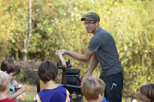 Weston Lombard, at his Athens County farm, uses regenerative practices funded by the Inflation Reduction Act. (Photo credit Sijie Yuan)
