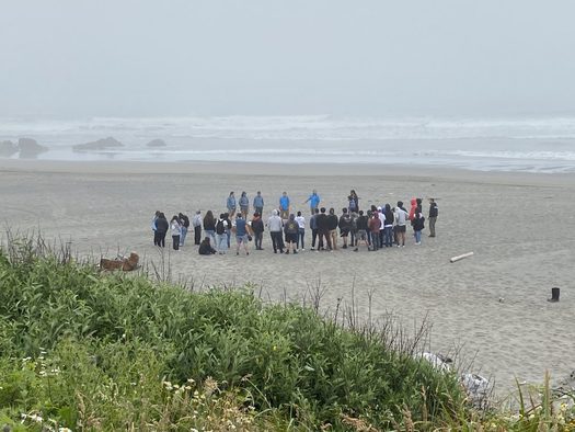 Citizens of the Tolowa Dee-ni' Nation participate in the Netlh-'ii~-ne Steward program along the northern California coast, covering natural-resources management strategies and cultural practices. (Rosa Laucci/Tolowa Dee-ni' Nation)