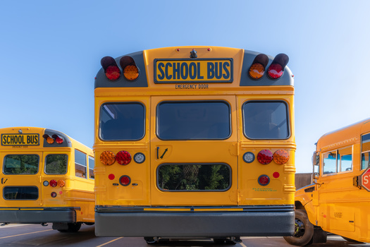 Around 66% of committed electric school buses are located in school districts with the highest shares of low-income households, according to the Electric School Bus Initiative. (Adobe Stock)