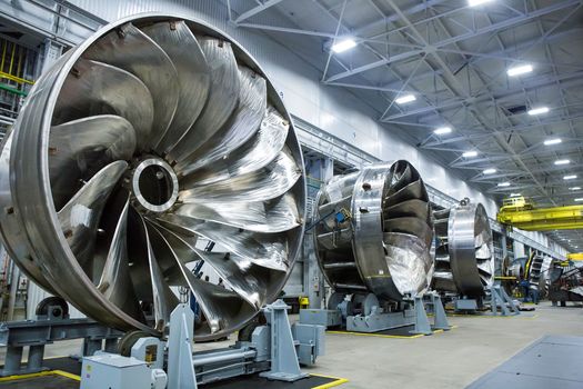 Hydroelectric turbine runners are being made at Voith Hydro's factory in York, Penn. The company says nearly 450 of its pump turbines have been installed worldwide, with a combined output of more than 60,000 megawatts. (Voith Hydro)