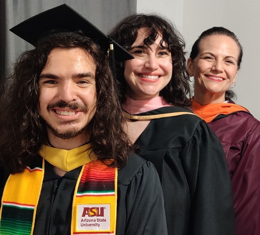 ASU alumna Sonia Reyes Corella (far right) and her children (from left) David Callahan and Danielle Corella can trace their family history to Mexican pioneer Manuela Snchez Sotelo, who contributed to ASU's founding. (Sonia Reyes Corella) 