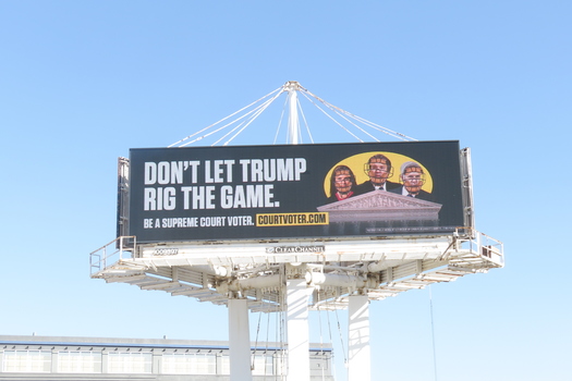 New billboards in Philadelphia raise awareness about the role voters in the 2024 Election when it comes the future of the nation's highest court. (Brianna Gonsalves/Clear Channel Outdoor)