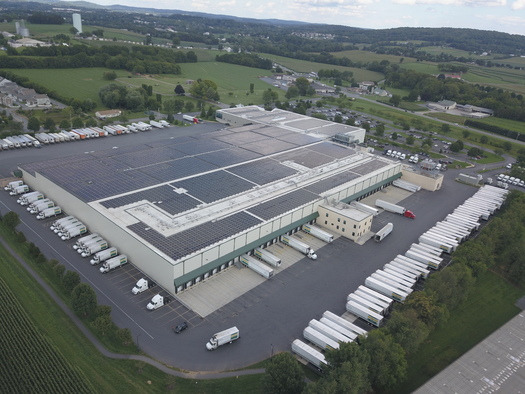 Two solar projects now produce about 35% of Four Seasons' energy use. Solar arrays cover the entire roof of the company's Ephrata, Penn., warehouse. (Four Seasons Family of Companies)