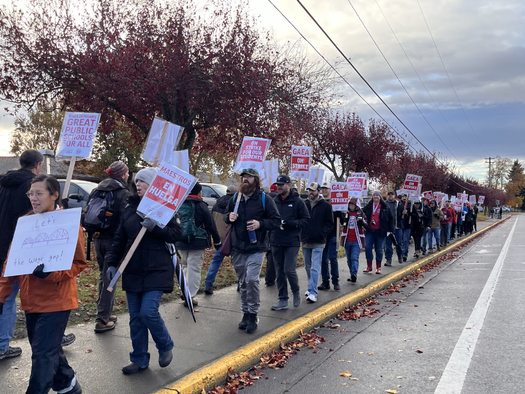 Albany teachers say they will stay on strike until their demands are met around class size, safety and pay. (Amanda Miles)
