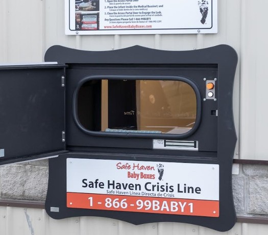 The orange bag inside the Safe Haven Baby Boxes includes information on trafficking and Safe Haven registry resources. The mothers also have the option to send back identity, ethnicity and medical information for the child if they wish. (Save Haven Baby Boxes)