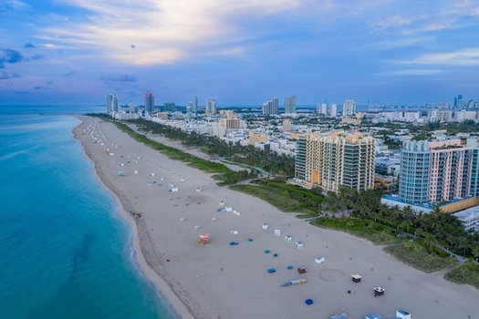 A new University of Miami study has found buildings in Sunny Isles Beach and Surfside have been sinking by 2-8 centimeters between 2016 and 2023. (Adobe Stock) 