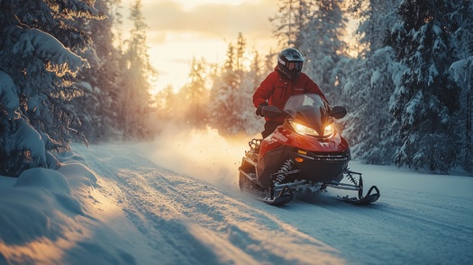 A 2023 report from Michigan Traffic Crash Facts showed 62 snowmobiles were involved in crashes on public roadways, resulting in two fatalities and 41 injuries. (gentho/Adobe Stock)