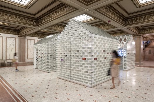 Designers of The Gun Violence Memorial Project hope for a permanent home in Washington, D.C. Between January and May 2024, an estimated 18,600 people died from gun-related injuries, according to the Centers for Disease Control and Prevention. (National Building Museum/Elman Studio LLC) 
