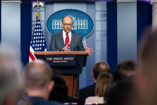 Prior to serving in the previous Trump administration, Russell Vought spent more than 20 years working in Washington, D.C., with grassroots and public policy organizations, according to the White House. (Tia Dufour/Official White House Photo)