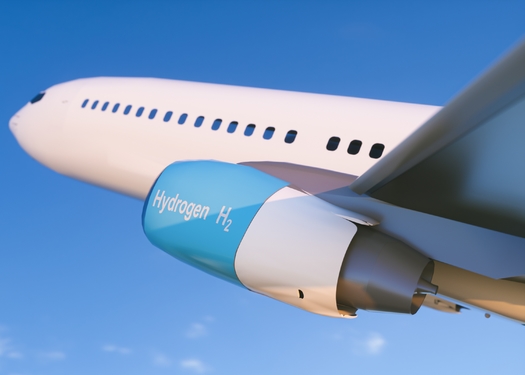 Researchers are testing a number of propulsion systems, such as hydrogen, electricity and biofuels, to reduce the aviation industry's carbon footprint or cut it to net-zero. (Artist's Rendering/Adobe Stock)