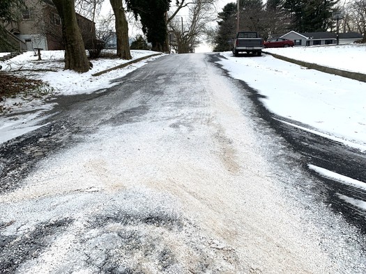 Road deicers, usually a form of salt applied on wintry roads, can eventually be swept away by rain or thaw, forming a bad brew for local waters. (Chesapeake Bay Foundation)