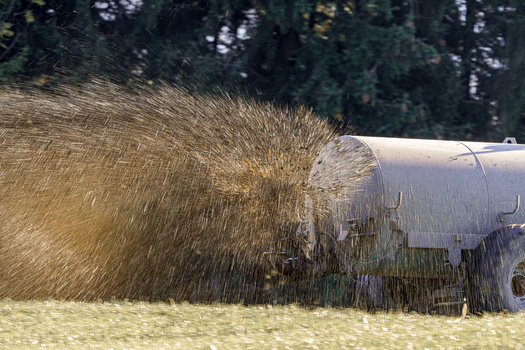An approved winter manure-spreading practice requires Pennsylvania farmers to maintain a 100-foot setback from water sources, including streams, lakes, ponds, sinkholes, wells and above-ground drainage inlets. (Andov/Adobe Stock)