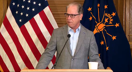 Gov. Mike Braun's budget and the House GOP plan to cut funding for Dolly Parton's Imagination Library, which was 0.013% of the state budget. (Indiana Governor's Office)