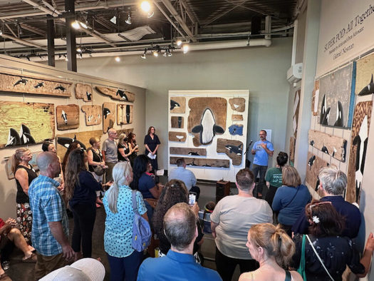 Kayaker and artist Gabe Newton will show his artwork depicting the endangered Southern Resident Killer Whales at 