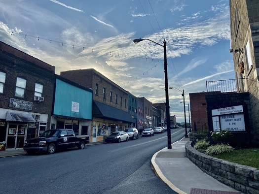 Small businesses line Main Street in downtown Whitesburg, Ky. (Adobe Stock)