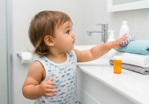 It is estimated one young child goes to the emergency room every nine minutes because of medication ingestion. (Adobe Stock/AI)
